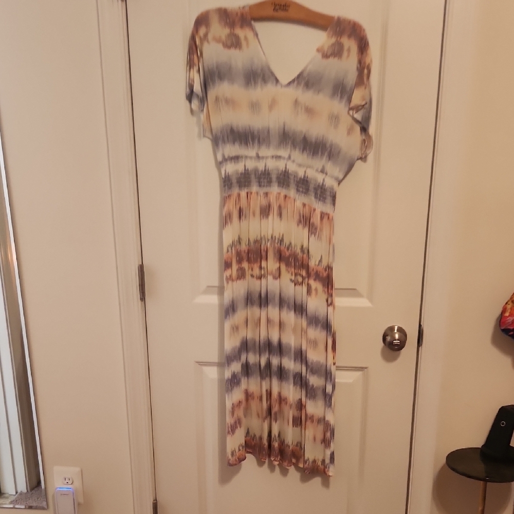 Pink and Blue Flutter Sleeve Sundress